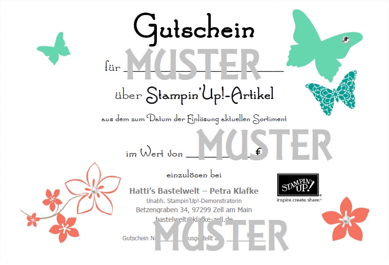 geschenkgutschein muster